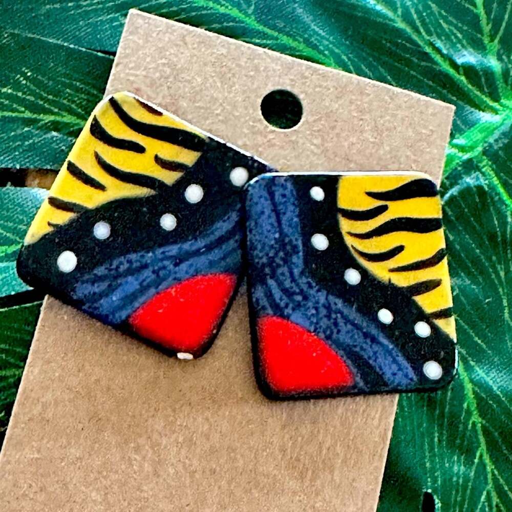 BOGO FREE ARTISAN CERAMIC PAINTED STATEMENT EARRINGS
